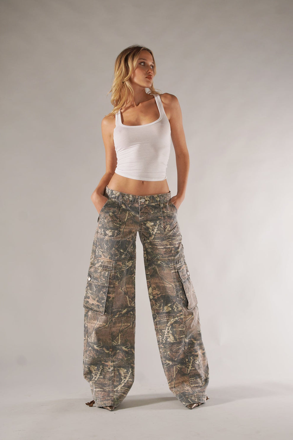 Pantalon cargo camouflage unisexe