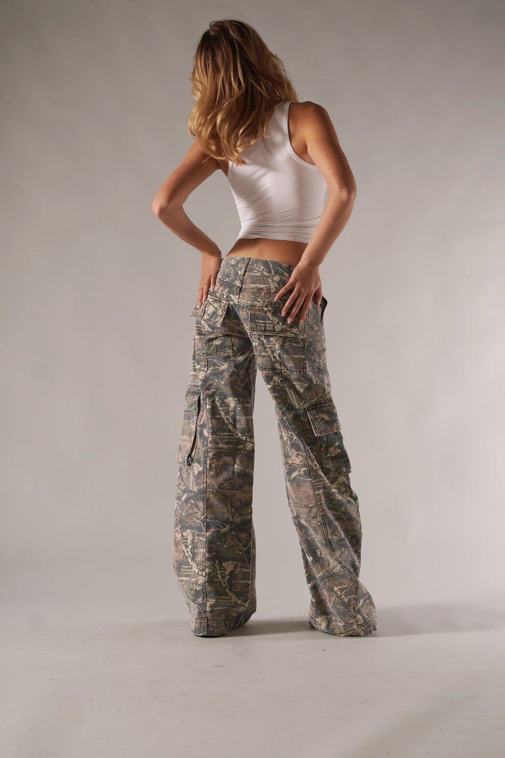 Pantalon cargo camouflage unisexe