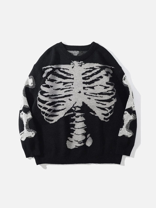 Klarva® Skeleton Print Knit Sweater