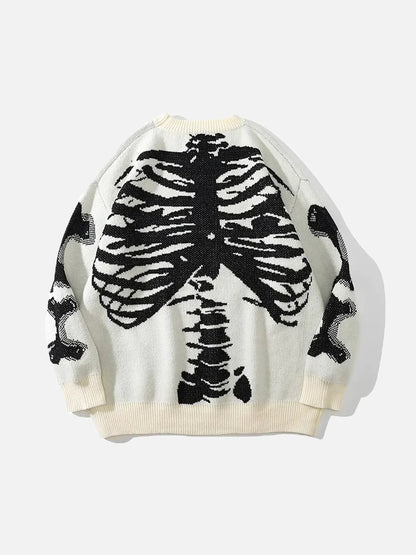 Klarva® Skeleton Print Knit Sweater