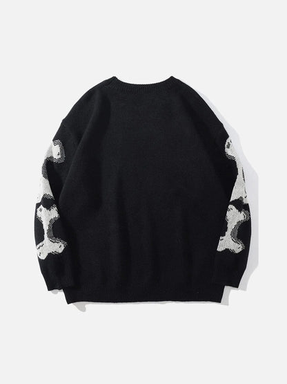 Klarva® Skeleton Print Knit Sweater